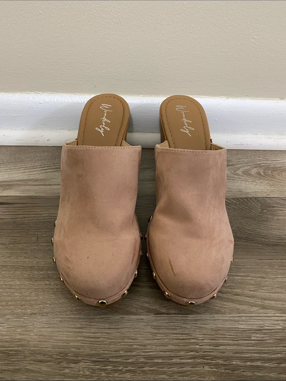 Blush Suede Clog Mules